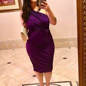 Amélie Boutik purple off the shoulder dress